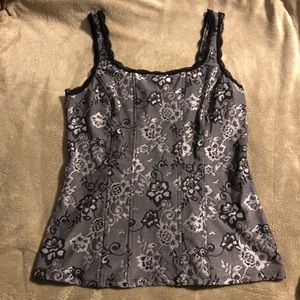 Black Lacy Floral Tank Top